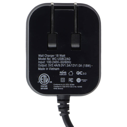ZGEAR (18W) Adaptive Fast Charge USB-C Wall Charger - Black Cell Phone - Chargers & Cradles ZGEAR - Simple Cell Bulk Wholesale Pricing - USA Seller