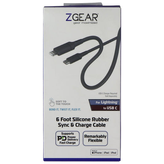 ZGEAR 6FT Silicone USB-C to Lightning 8-pin Cable - Gray Cell Phone - Cables & Adapters ZGEAR - Simple Cell Bulk Wholesale Pricing - USA Seller