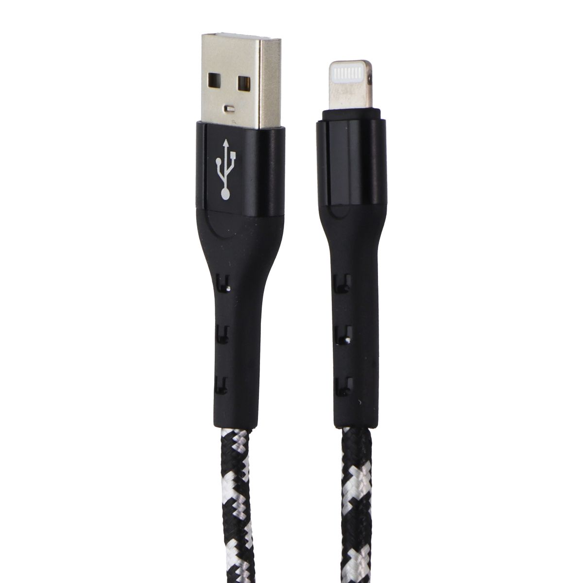 ZGEAR 10FT USB-A to Lightning 8-pin Braided Cable - Black / Silver Cell Phone - Cables & Adapters ZGEAR - Simple Cell Bulk Wholesale Pricing - USA Seller
