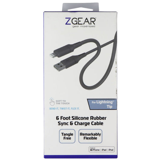 ZGEAR 6FT Silicone USB-A to Lightning 8-pin Cable - Gray Cell Phone - Cables & Adapters ZGEAR - Simple Cell Bulk Wholesale Pricing - USA Seller