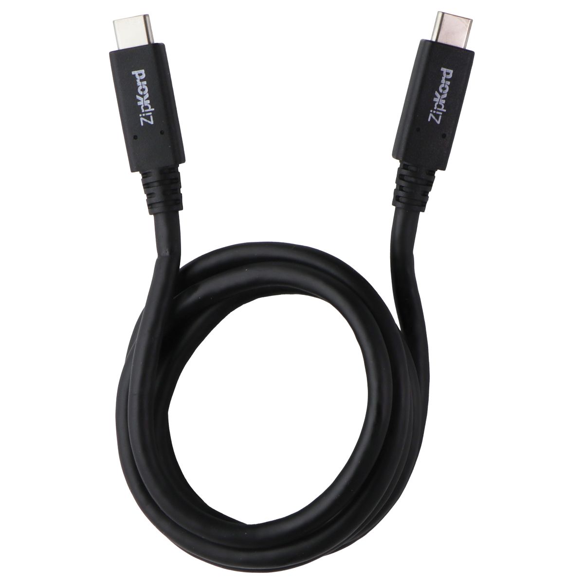 ZipKord (3-ft) USB-C to USB-C Sync & Charge Cable - Black Cell Phone - Cables & Adapters ZipKord - Simple Cell Bulk Wholesale Pricing - USA Seller