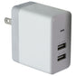 ZipKord 4.8A Wall Charger with Dual USB Ports - White/Gray (Z213N551) Cell Phone - Chargers & Cradles ZipKord    - Simple Cell Bulk Wholesale Pricing - USA Seller