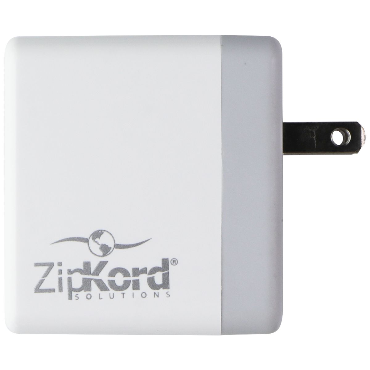 ZipKord 4.8A Wall Charger with Dual USB Ports - White/Gray (Z213N551) Cell Phone - Chargers & Cradles ZipKord    - Simple Cell Bulk Wholesale Pricing - USA Seller