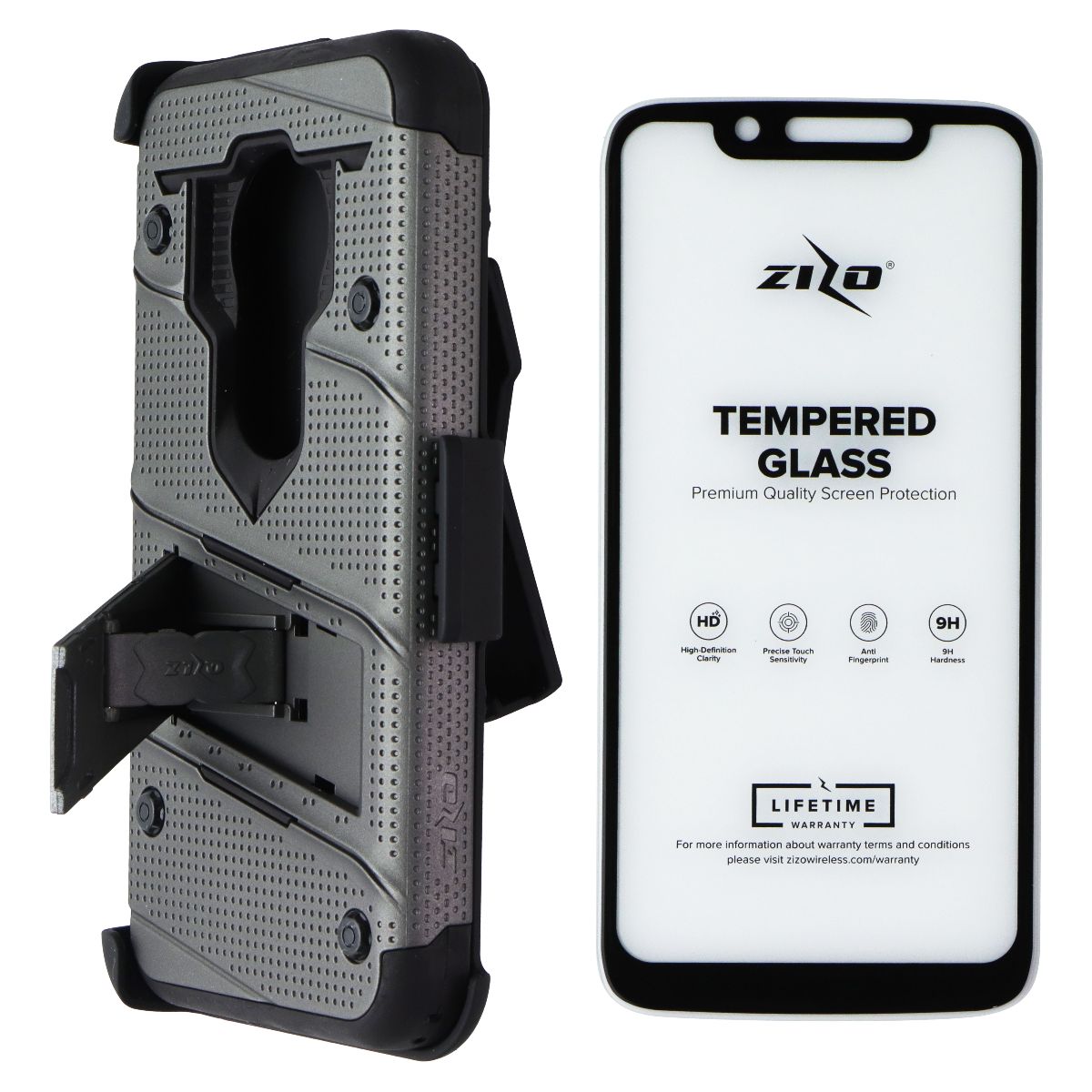 ZIZO Bolt Series Case and Holster for Motorola Moto G7 Play - Gray/Black Cell Phone - Cases, Covers & Skins Zizo - Simple Cell Bulk Wholesale Pricing - USA Seller