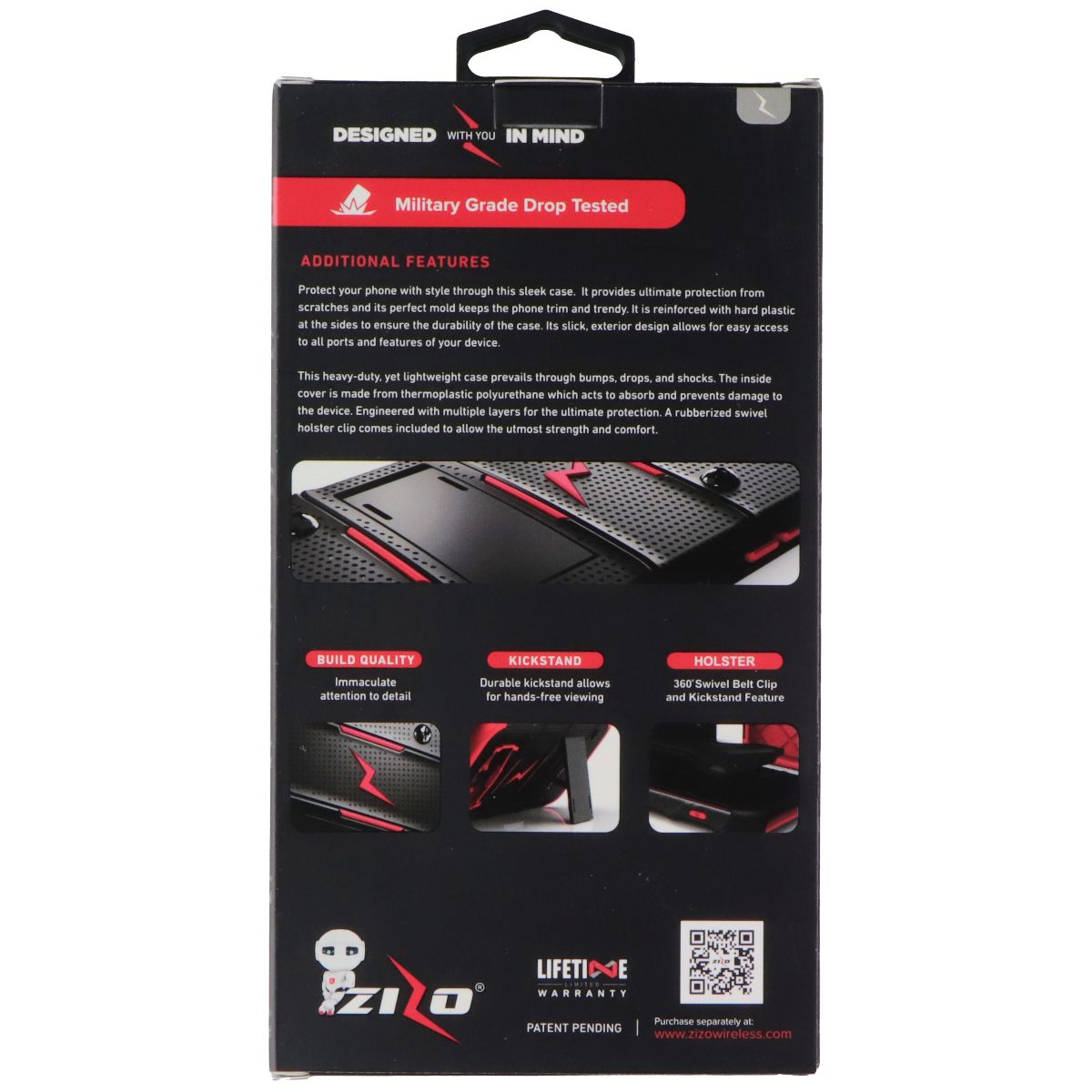 ZIZO Bolt Cover Kickstand Case + Screen + Holster for LG X Power - Black Cell Phone - Cases, Covers & Skins Zizo - Simple Cell Bulk Wholesale Pricing - USA Seller