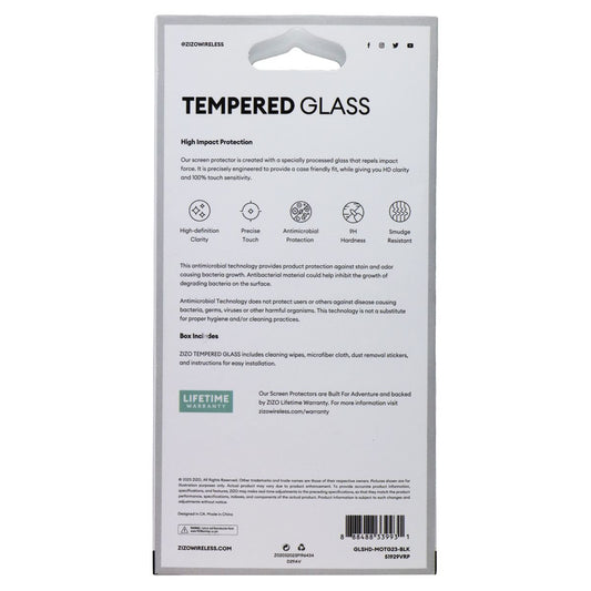ZIZO Tempered Glass Screen Protector for moto g 5G (2023) - Clear / Black Trim Cell Phone - Screen Protectors Zizo - Simple Cell Bulk Wholesale Pricing - USA Seller