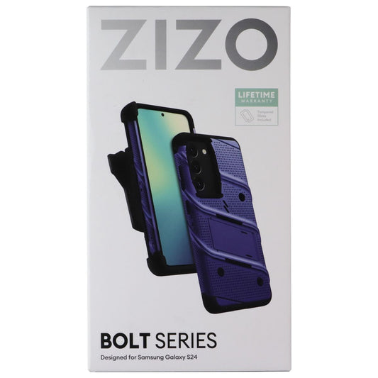 ZIZO Bolt Bundle with Case/Holster/Glass for Samsung Galaxy S24 - Blue Cell Phone - Cases, Covers & Skins Zizo - Simple Cell Bulk Wholesale Pricing - USA Seller