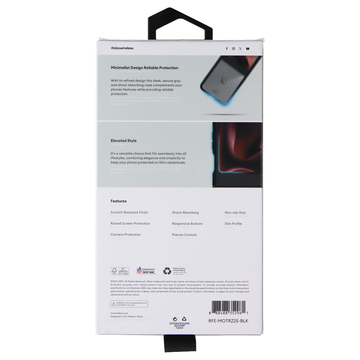 Zizo Refine Series Case for Motorola Razr (2025) - Black/Clear Cell Phone - Cases, Covers & Skins Zizo - Simple Cell Bulk Wholesale Pricing - USA Seller