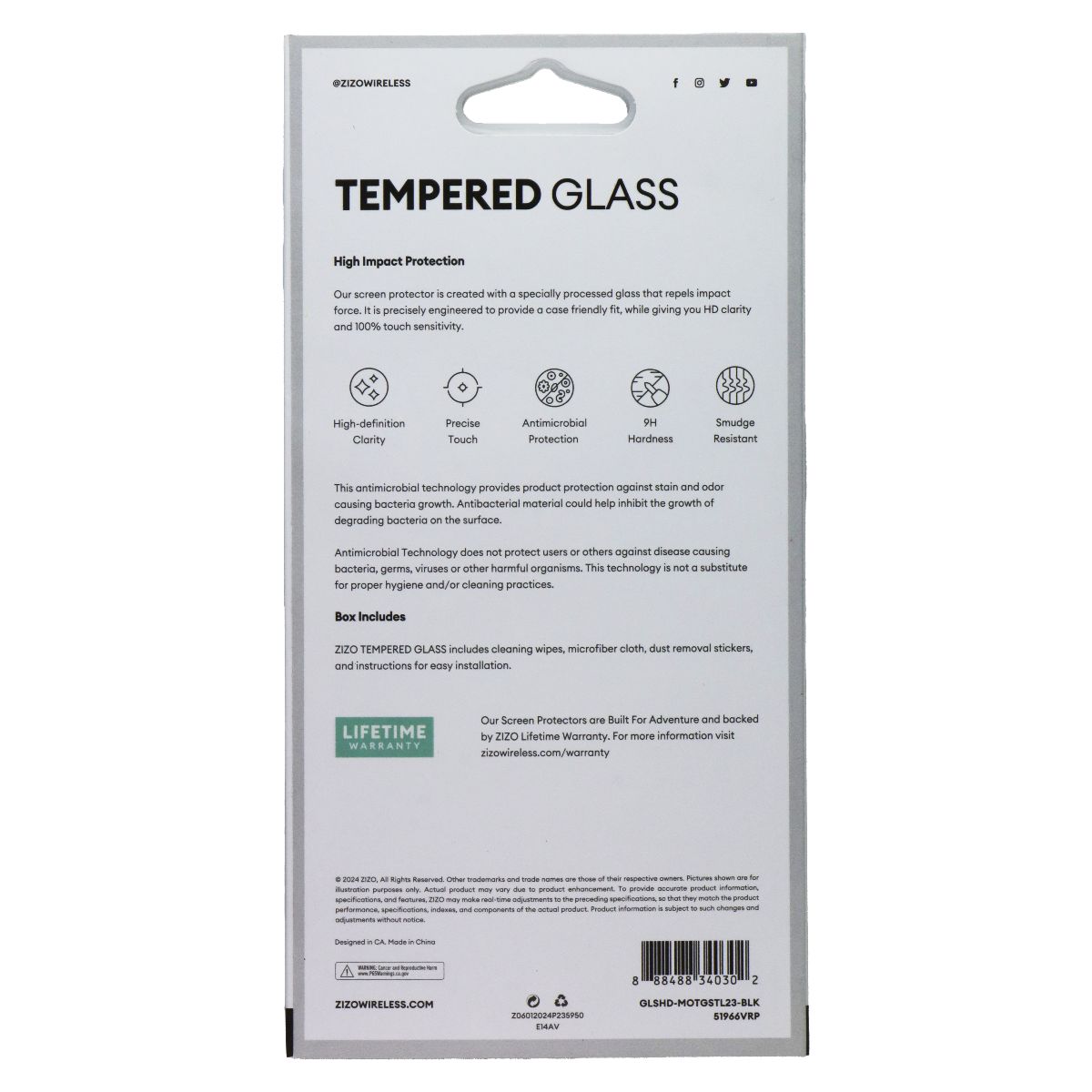 ZIZO Tempered Glass Screen Protector for moto g Stylus (2023) - Black Trim Cell Phone - Screen Protectors Zizo - Simple Cell Bulk Wholesale Pricing - USA Seller