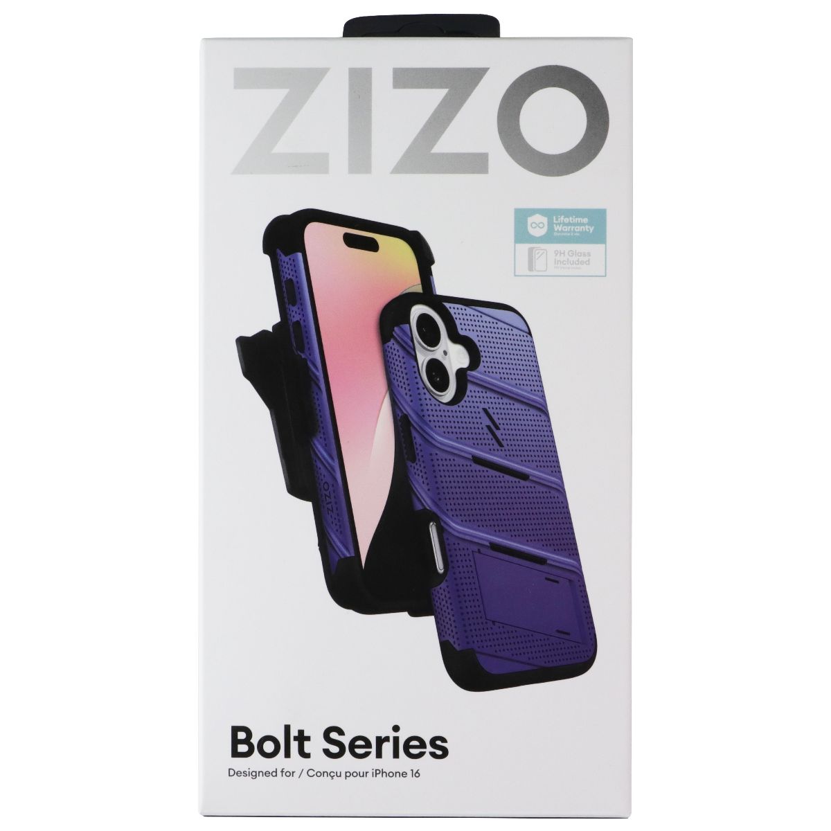 ZIZO Bolt Series Bundle (MagSafe Case/Holster/Screen) for Apple iPhone 16 - Blue