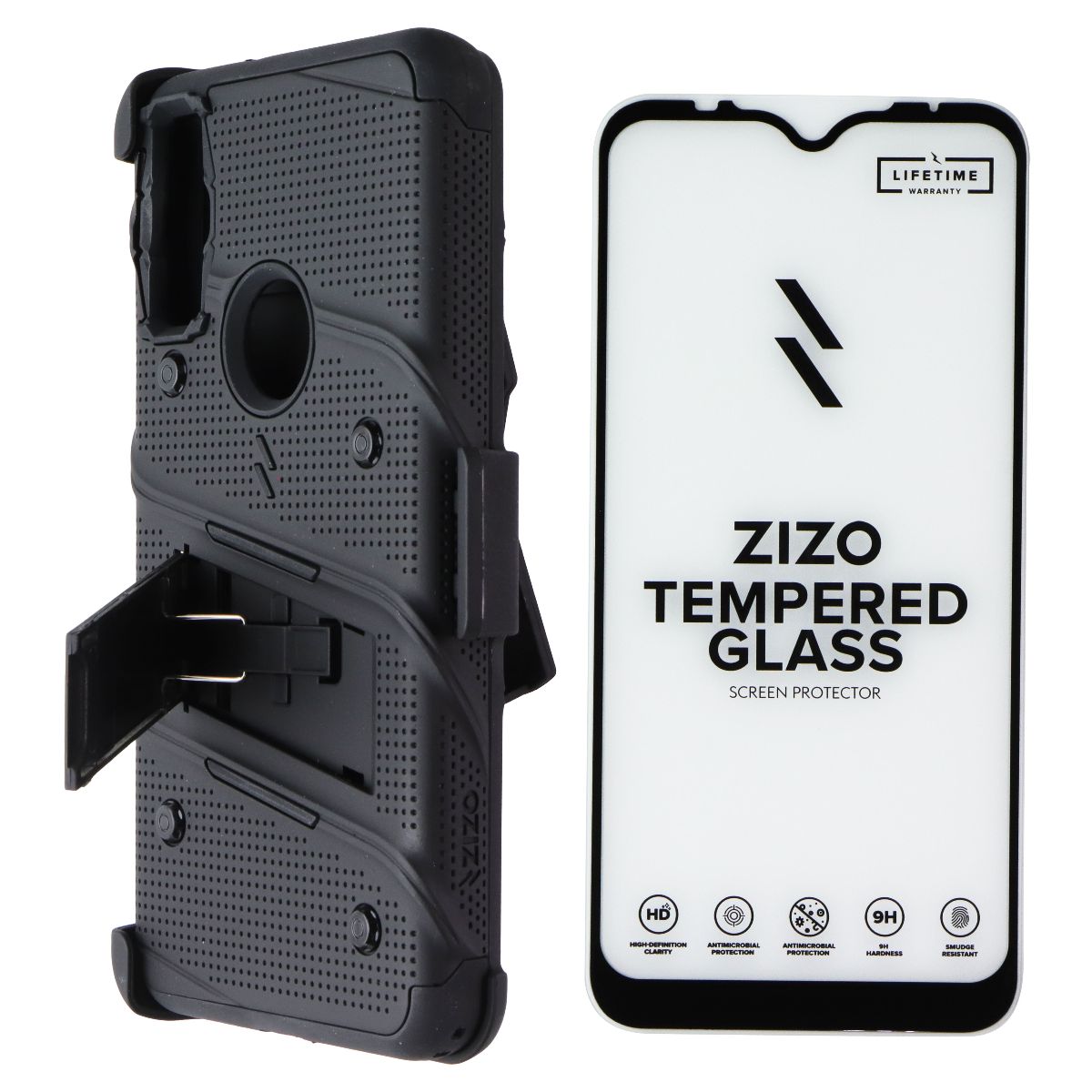 Zizo Bolt Series Case and Holster for Motorola Moto E (2020) - Black