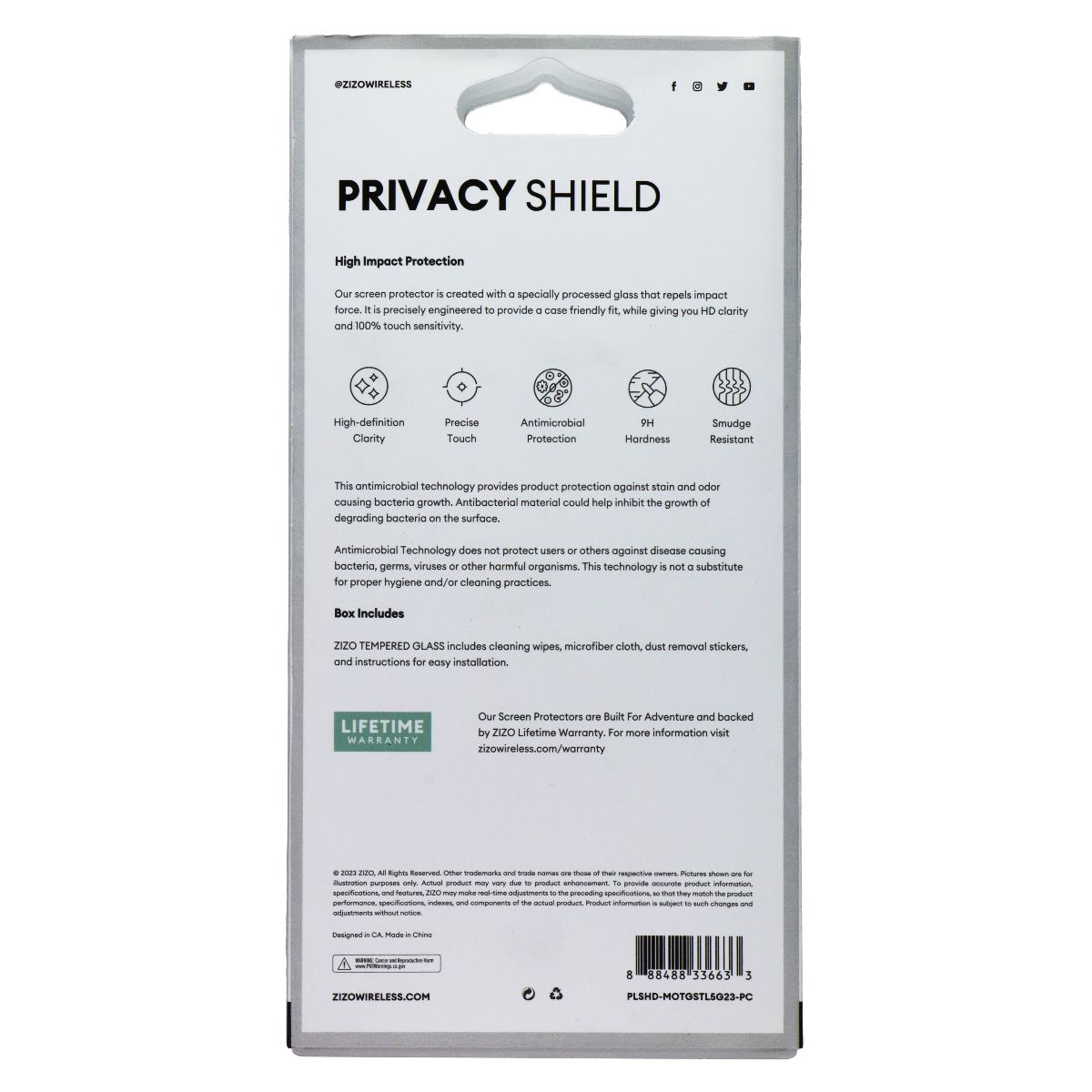 ZIZO Tempered Glass Screen Protector for Moto G Stylus 5G (2023) - Privacy Cell Phone - Screen Protectors Zizo - Simple Cell Bulk Wholesale Pricing - USA Seller