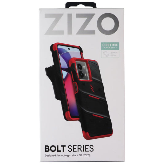 ZIZO Bolt Series (Case/Screen/Holster) for Moto G Stylus 5G (2023) - Black/Red Cell Phone - Cases, Covers & Skins Zizo - Simple Cell Bulk Wholesale Pricing - USA Seller