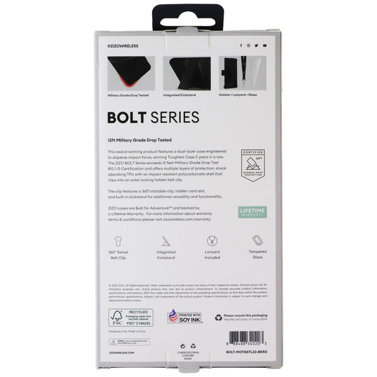 ZIZO Bolt Series (Case/Screen/Holster) for Moto G Stylus 5G (2023) - Black/Red Cell Phone - Cases, Covers & Skins Zizo - Simple Cell Bulk Wholesale Pricing - USA Seller