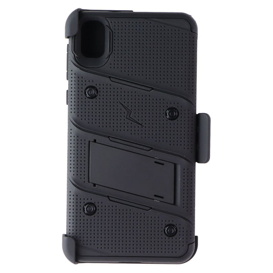 Zizo Bolt Series Case & Holster with Tempered Glass for Moto E6 - All Black