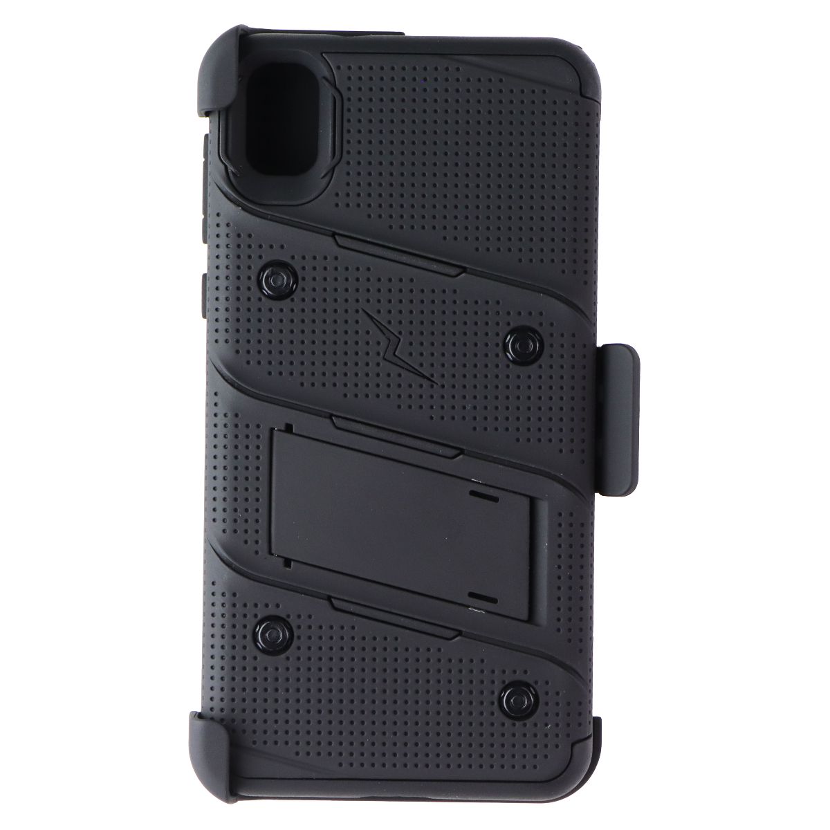 Zizo Bolt Series (Case/Holster/Tempered Glass) for Motorola Moto E6 - All Black Cell Phone - Cases, Covers & Skins Zizo - Simple Cell Bulk Wholesale Pricing - USA Seller