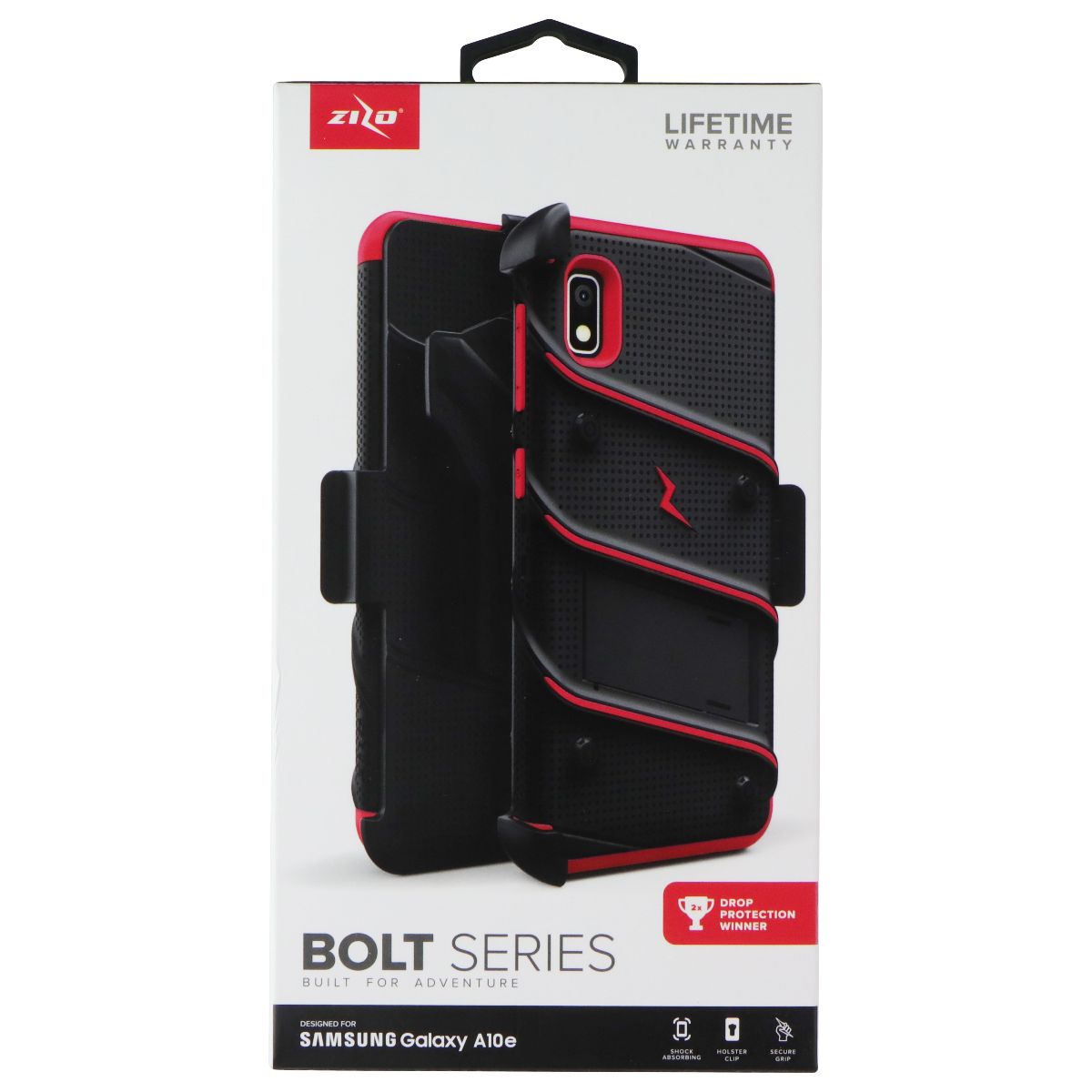 ZIZO Bolt Series Case / Holster / Glass for Samsung Galaxy A10e - Black / Red Cell Phone - Cases, Covers & Skins Zizo - Simple Cell Bulk Wholesale Pricing - USA Seller