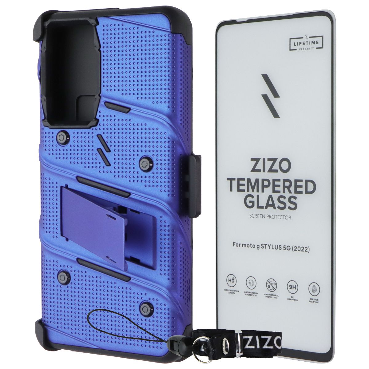 Zizo Bolt Series Case and Holster for Motorola Moto G Stylus 5G (2022) - Blue Cell Phone - Cases, Covers & Skins Zizo - Simple Cell Bulk Wholesale Pricing - USA Seller