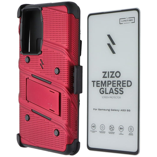 Zizo Bolt Series Case and Holster for Samsung Galaxy A53 5G - Red/Black Cell Phone - Cases, Covers & Skins Zizo - Simple Cell Bulk Wholesale Pricing - USA Seller