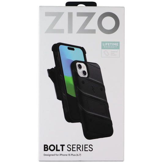 ZIZO Bolt Bundle (Case/Holster/Tempered Glass) for Apple iPhone 15 Plus - Black Cell Phone - Cases, Covers & Skins Zizo - Simple Cell Bulk Wholesale Pricing - USA Seller