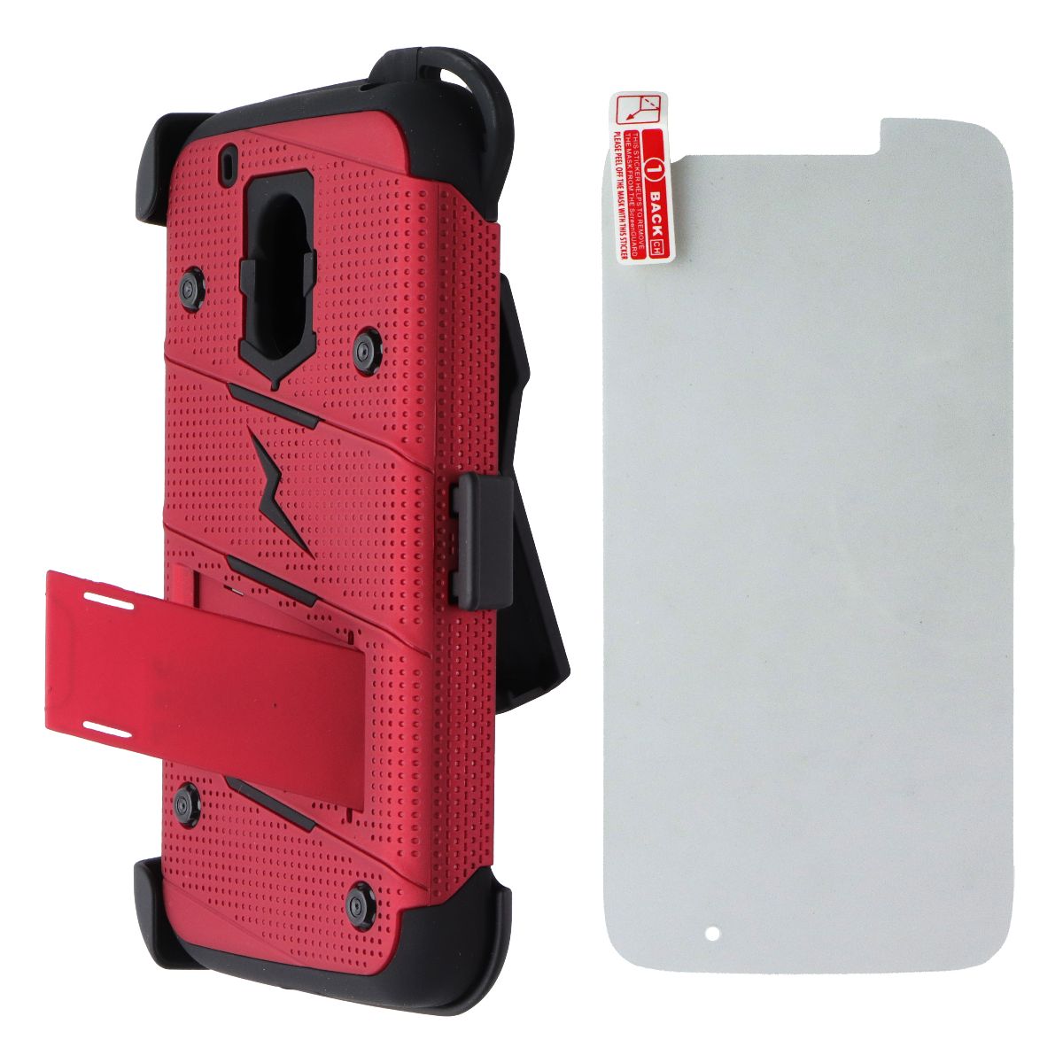 ZIZO Bolt Series Case / Holster / Glass for Motorola Moto G4 Play - Red/Black Cell Phone - Cases, Covers & Skins Zizo - Simple Cell Bulk Wholesale Pricing - USA Seller