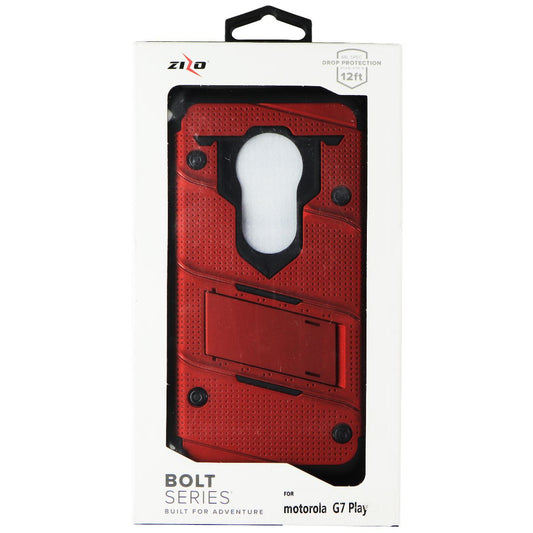 Zizo Bolt Series Case and Holster for Motorola G7 Play - Red/Black Cell Phone - Cases, Covers & Skins Zizo    - Simple Cell Bulk Wholesale Pricing - USA Seller