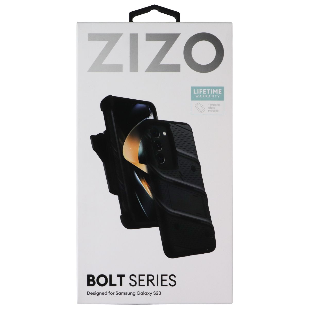 ZIZO Bolt Bundle with Case/Holster/Glass for Samsung Galaxy S23 - Black