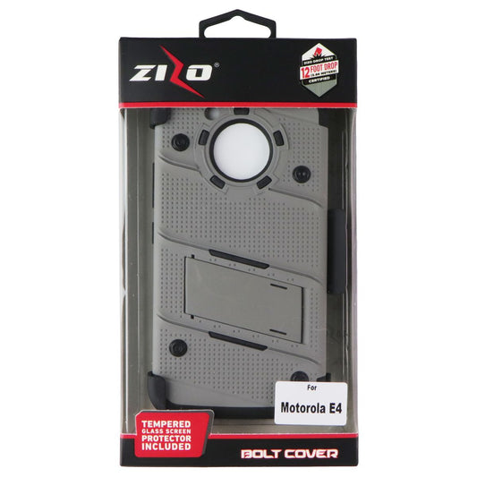 Zizo Bolt Case and Holster for Motorola Moto E4 (2017) - Gray/Black Cell Phone - Cases, Covers & Skins Zizo - Simple Cell Bulk Wholesale Pricing - USA Seller