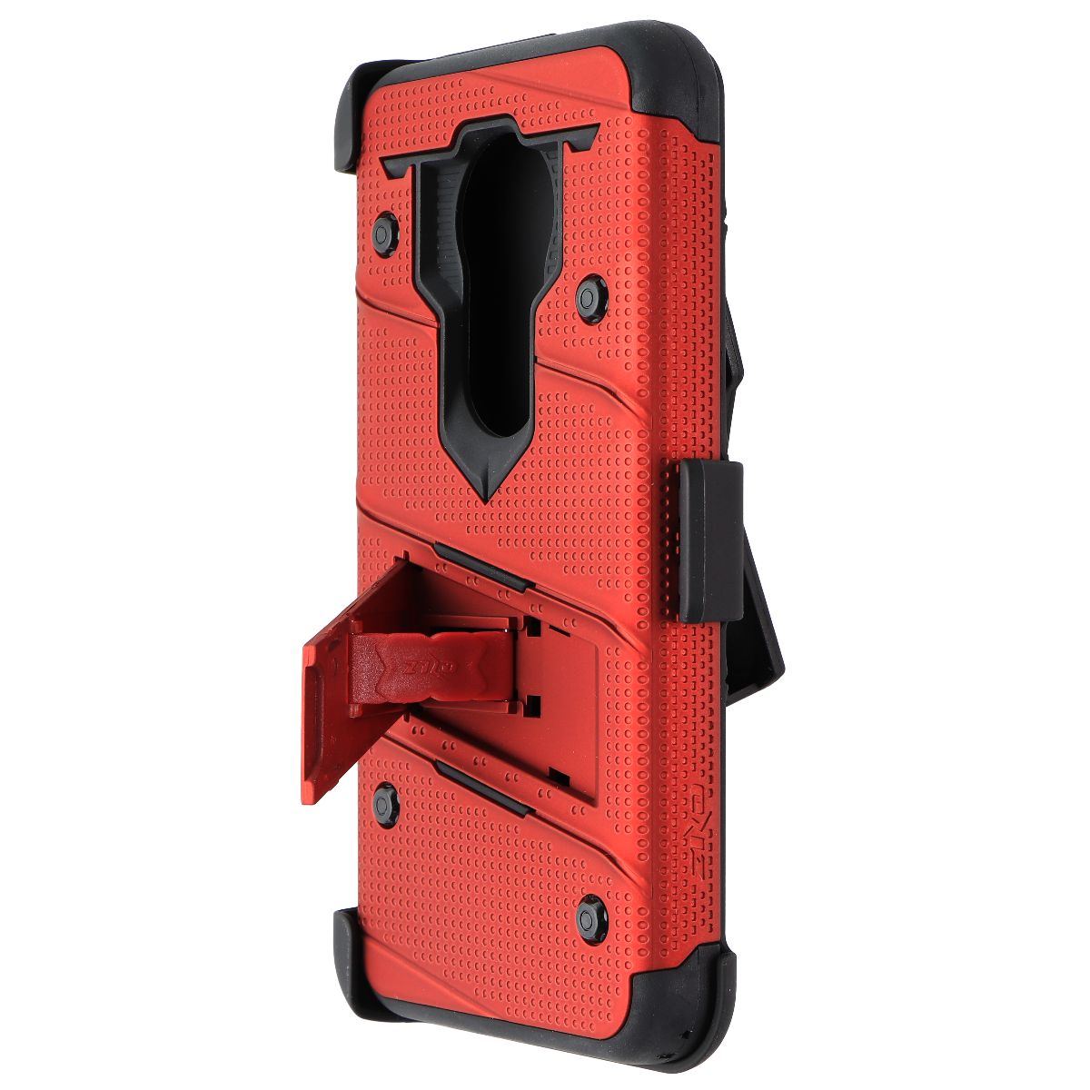 Zizo Bolt Series Case with Glass for Motorola Moto G7 Supra/Power - Red/Black