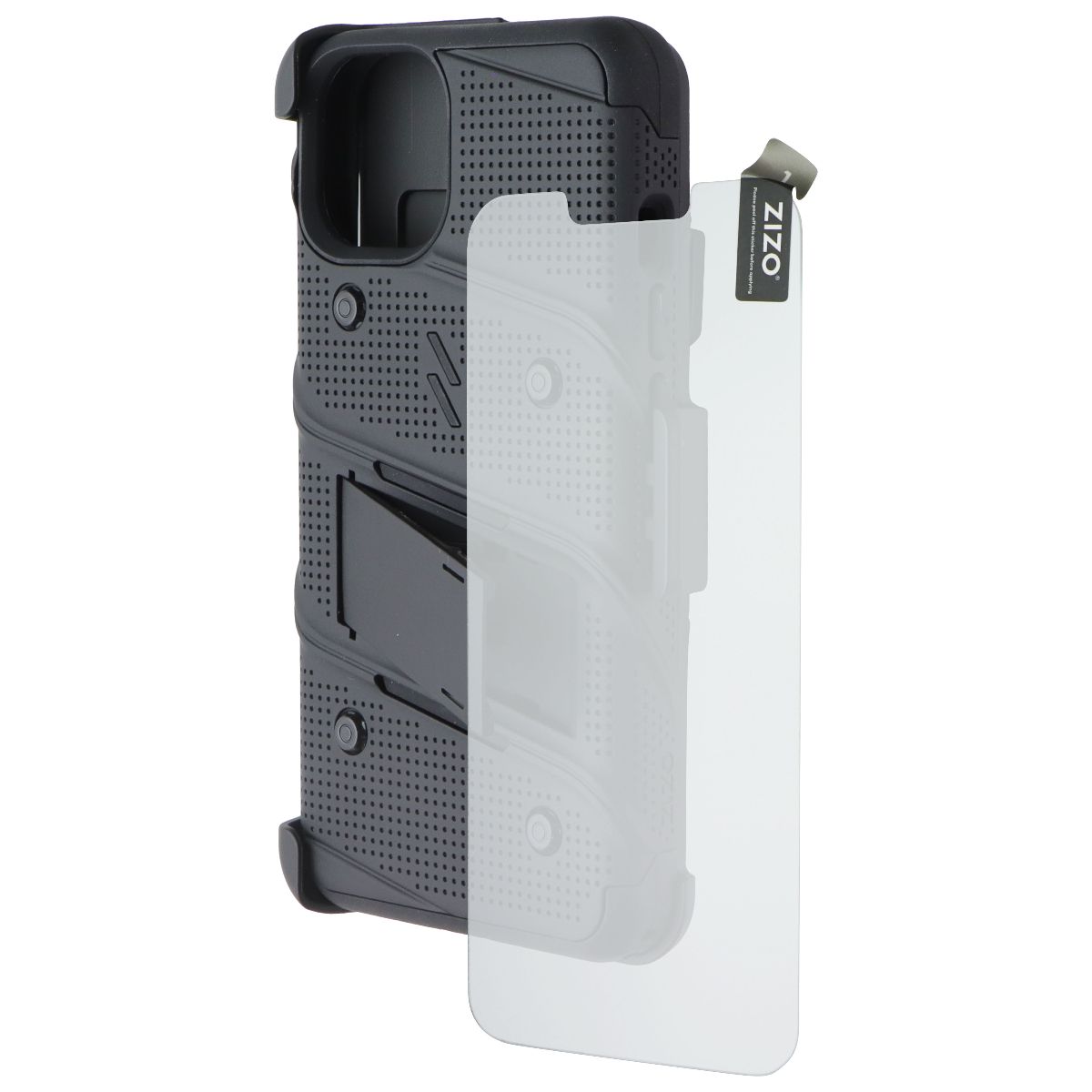 ZIZO Bolt Bundle with Case/Holster/Tempered Glass for Apple iPhone 13 - Black Cell Phone - Cases, Covers & Skins Zizo - Simple Cell Bulk Wholesale Pricing - USA Seller