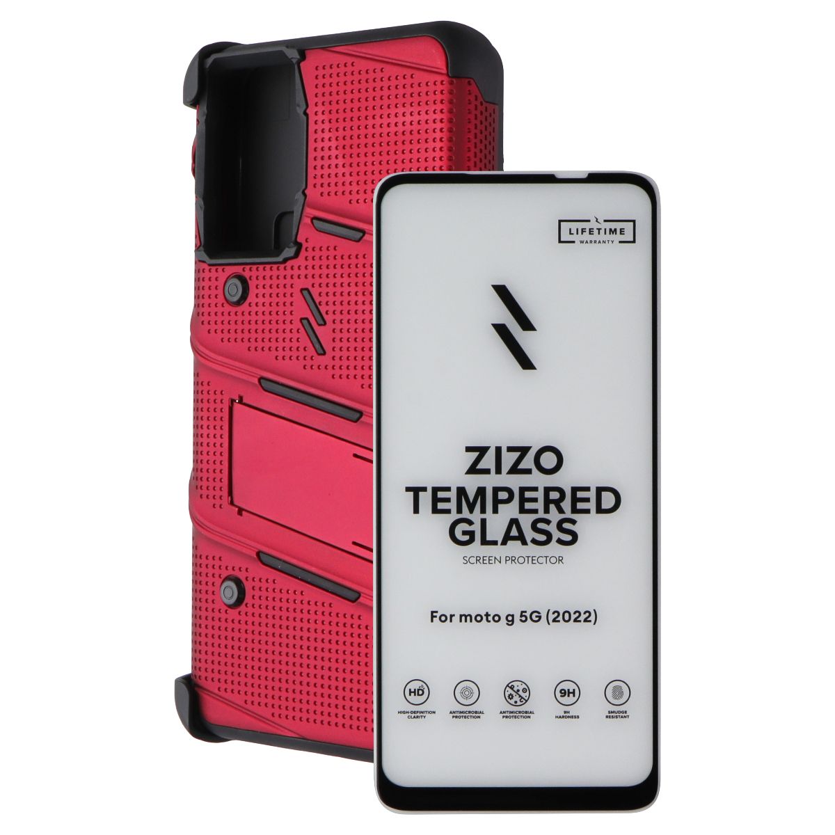 ZIZO Bolt Bundle w/Case + Screen Protector + Holster for Moto g (5G) - Red Cell Phone - Cases, Covers & Skins Zizo    - Simple Cell Bulk Wholesale Pricing - USA Seller
