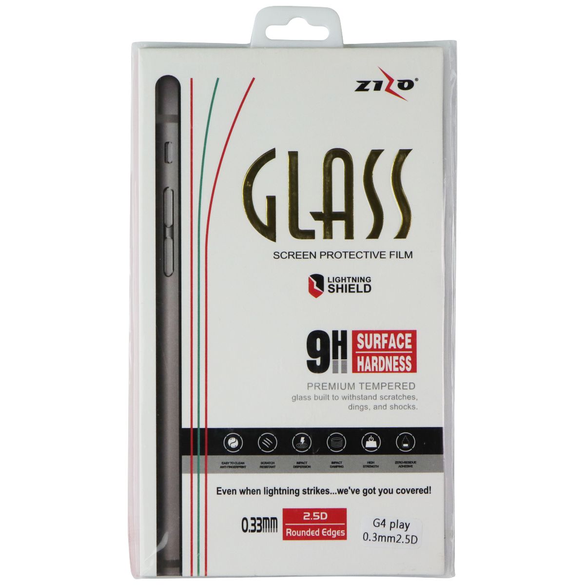 Zizo Tempered Glass Screen Protective Film for Motorola Moto G4 PLAY - Clear Cell Phone - Screen Protectors Zizo - Simple Cell Bulk Wholesale Pricing - USA Seller