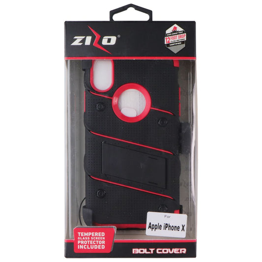 Zizo Bolt Cover Series (Case / Screen / Holster) for Apple iPhone X - Red/Black Cell Phone - Cases, Covers & Skins Zizo - Simple Cell Bulk Wholesale Pricing - USA Seller