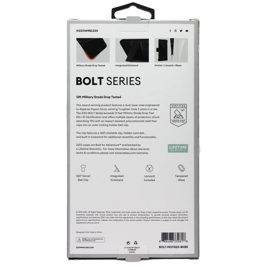 Zizo BOLT Series Case and Holster for Motorola Moto G 5G (2023) - Black Cell Phone - Cases, Covers & Skins Zizo - Simple Cell Bulk Wholesale Pricing - USA Seller