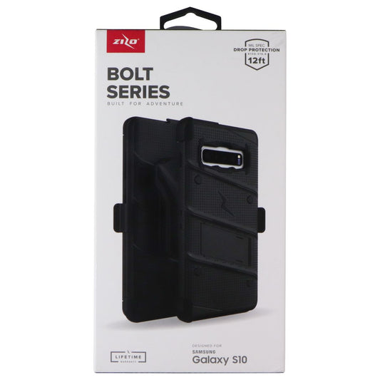 ZIZO Bolt Series Rugged Case and Holster for Samsung Galaxy S10 - Black/Black
