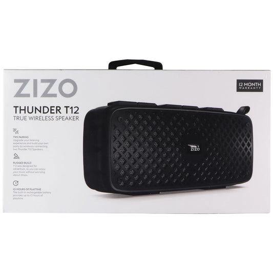 ZIZO Thunder T12 Wireless Bluetooth Speaker - Black Home Multimedia - Home Speakers & Subwoofers Zizo    - Simple Cell Bulk Wholesale Pricing - USA Seller