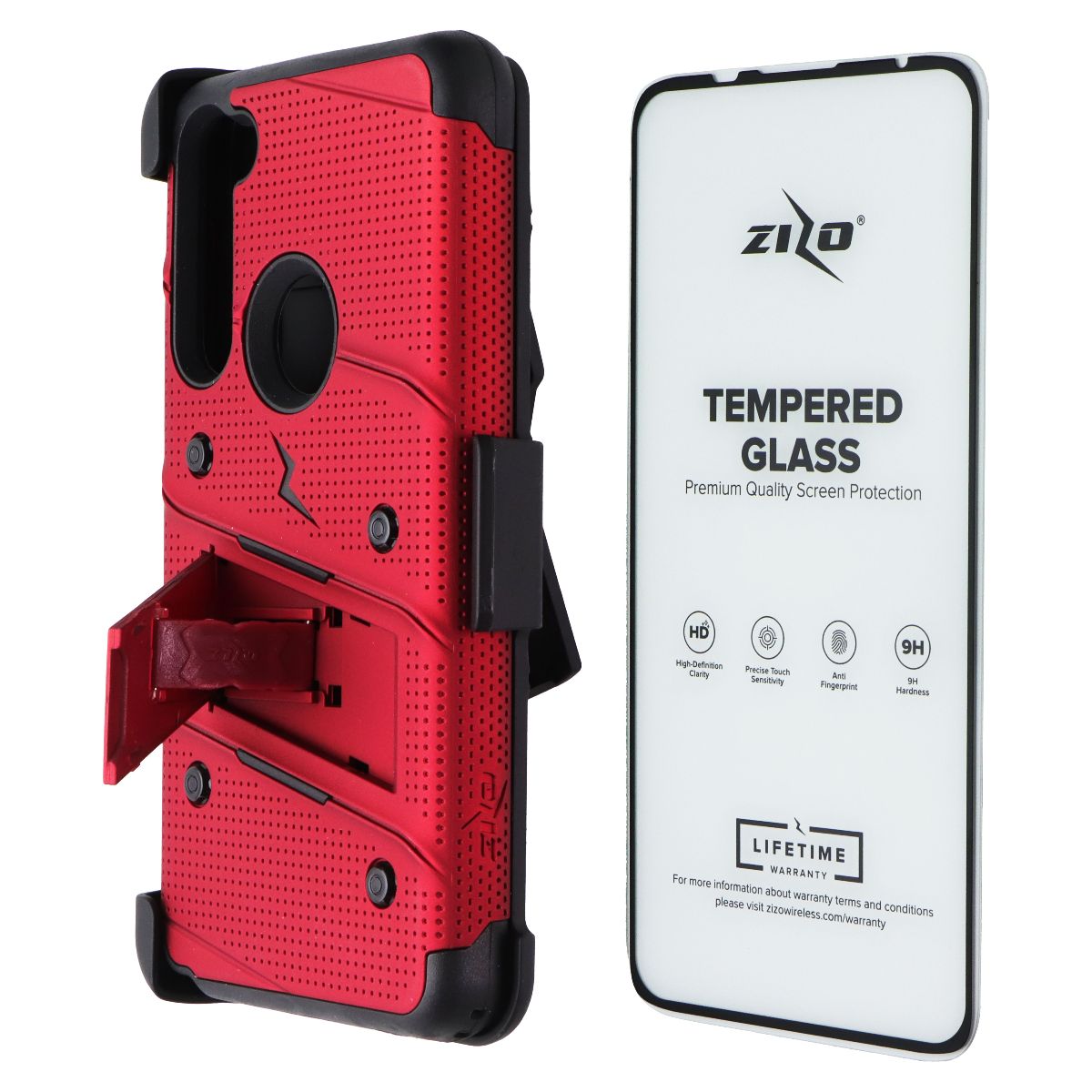 ZIZO Bolt Series Case / Screen / Holster for Motorola Moto G Stylus (2020) - Red Cell Phone - Cases, Covers & Skins Zizo - Simple Cell Bulk Wholesale Pricing - USA Seller
