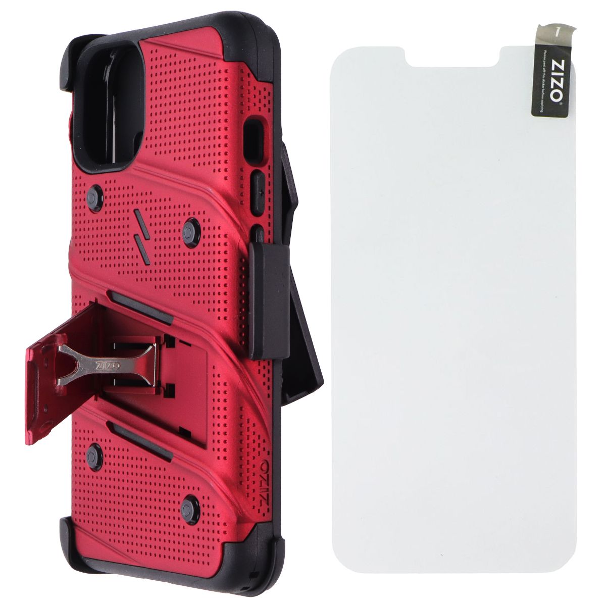 ZIZO Bolt Bundle (Case + Screen + Holster) for Apple iPhone 13 Pro Max - Red Cell Phone - Cases, Covers & Skins Zizo - Simple Cell Bulk Wholesale Pricing - USA Seller