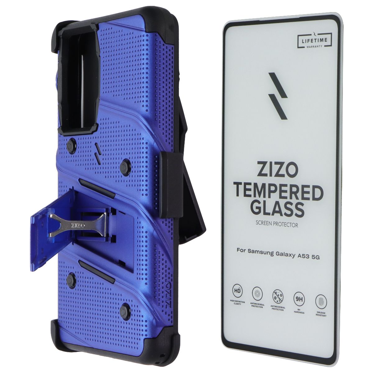 Zizo Bolt Series Case and Holster for Samsung Galaxy A53 5G - Blue/Black Cell Phone - Cases, Covers & Skins Zizo - Simple Cell Bulk Wholesale Pricing - USA Seller