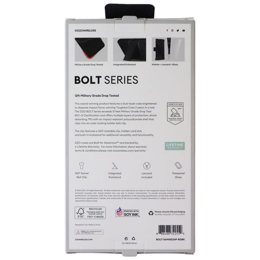 Zizo Bolt Series Case and Holster for Samsung Galaxy (S24+) - Red/Black Cell Phone - Cases, Covers & Skins Zizo - Simple Cell Bulk Wholesale Pricing - USA Seller