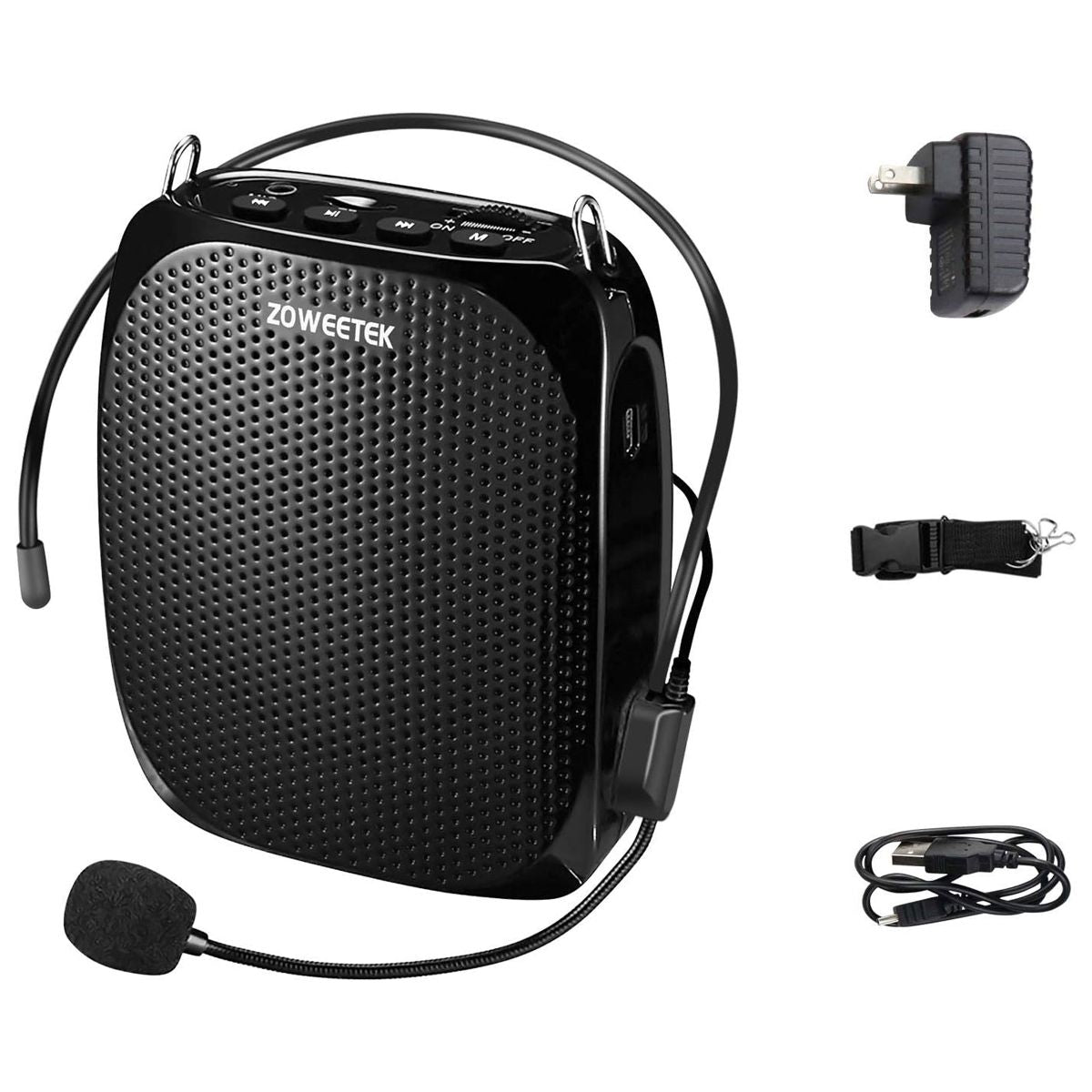 ZOWEETEK Portable Rechargeable Mini Voice Amplifier - Black (ZW-Z258) Home Audio Stereos, Components - Amplifiers & Preamps ZOWEETEK    - Simple Cell Bulk Wholesale Pricing - USA Seller