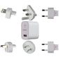 Belkin (12W/2.4A) Global Travel Kit Single USB Wall Charger (6 Adapters) - White Cell Phone - Chargers & Cradles Belkin - Simple Cell Bulk Wholesale Pricing - USA Seller