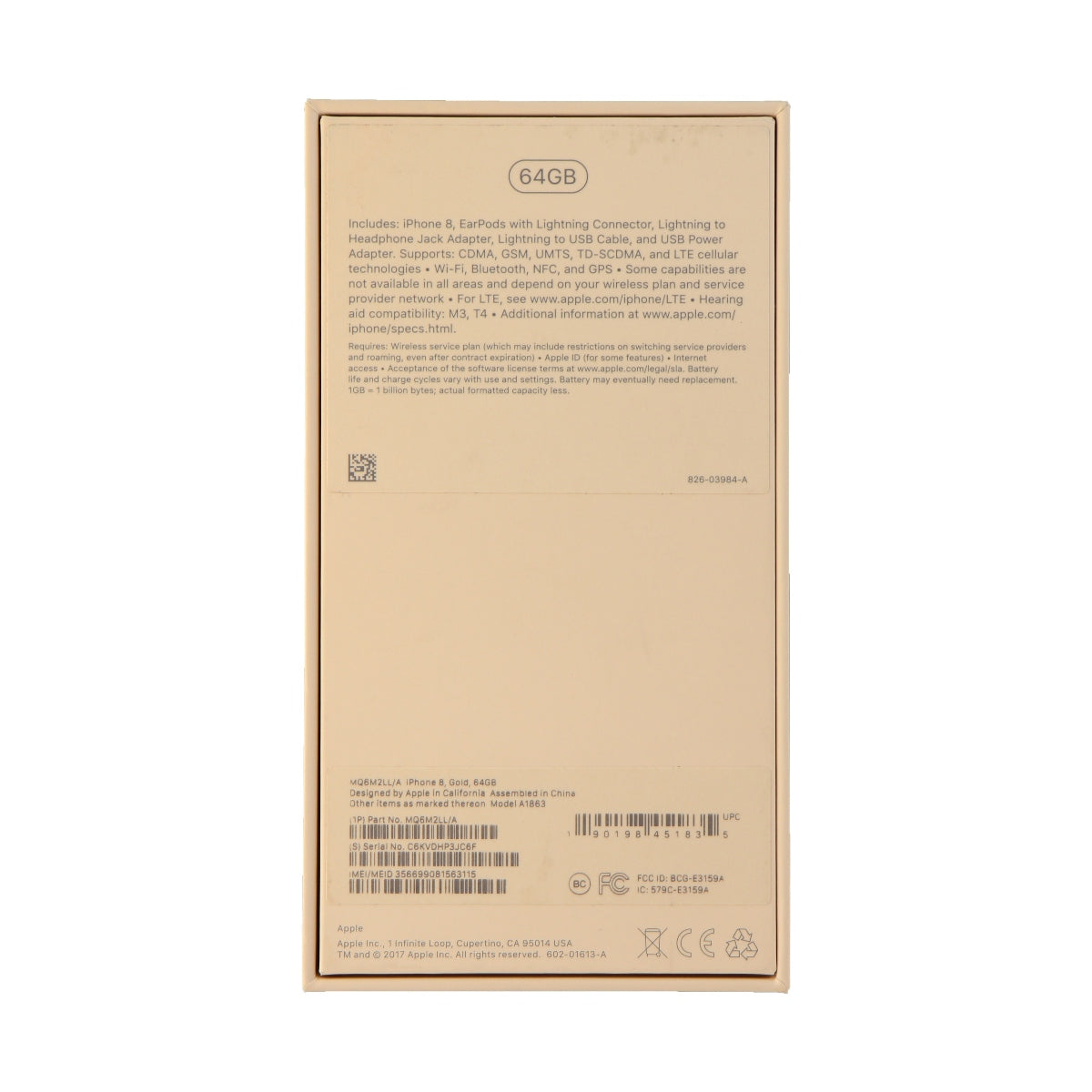RETAIL BOX - Apple iPhone 8 - 64GB Gold - NO DEVICE Cell Phone - Other Accessories Apple - Simple Cell Bulk Wholesale Pricing - USA Seller