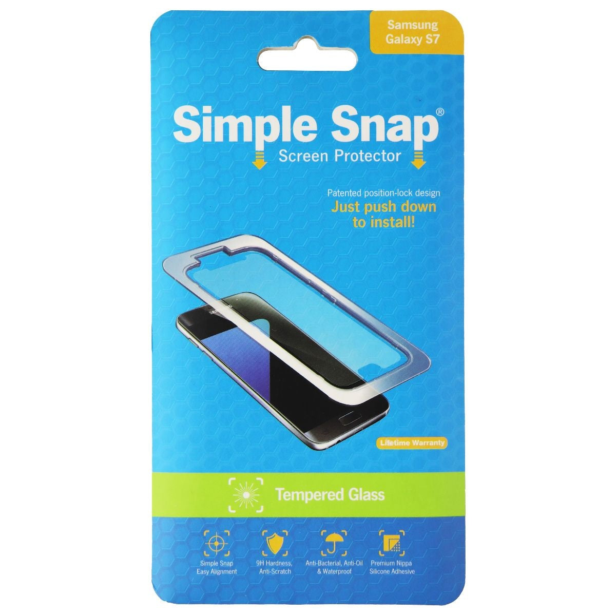 Simple Snap Tempered Glass Made for Samsung GS7 - Clear Cell Phone - Screen Protectors Simple Snap    - Simple Cell Bulk Wholesale Pricing - USA Seller