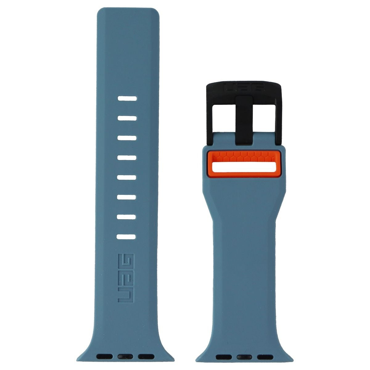 UAG Civilian Series Silicone Band for Apple Watch 42/44/45mm - Slate/Orange Smart Watch Accessories - Watch Bands Urban Armor Gear - Simple Cell Bulk Wholesale Pricing - USA Seller
