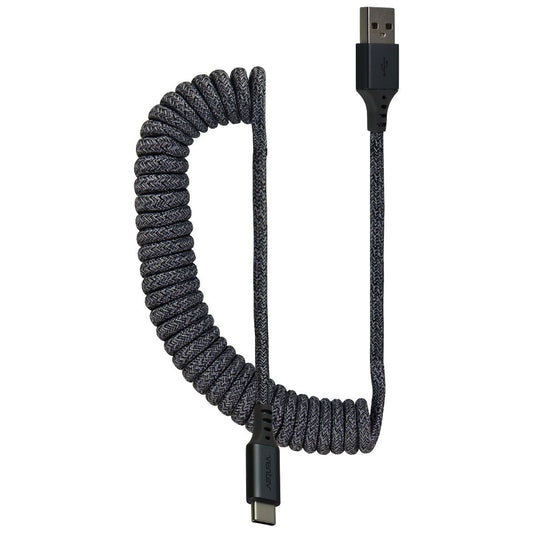 Ventev ChargeSync 14-inch Helix Cloth Covered USB-C to USB Braided Cable - Gray
