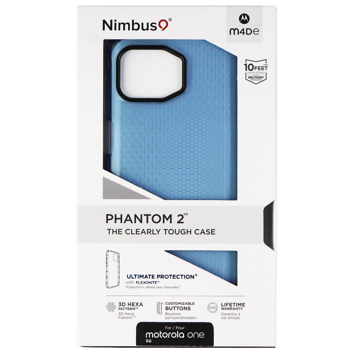 Nimbus9 Phantom 2 Series Flexible Gel Case for Motorola One 5G - Pacific Blue Cell Phone - Cases, Covers & Skins Nimbus9 - Simple Cell Bulk Wholesale Pricing - USA Seller