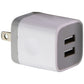 Universal (5V/2.1A) Dual USB Wall Charger Travel Adapter - White/Gray (US2018) Cell Phone - Chargers & Cradles Unbranded    - Simple Cell Bulk Wholesale Pricing - USA Seller