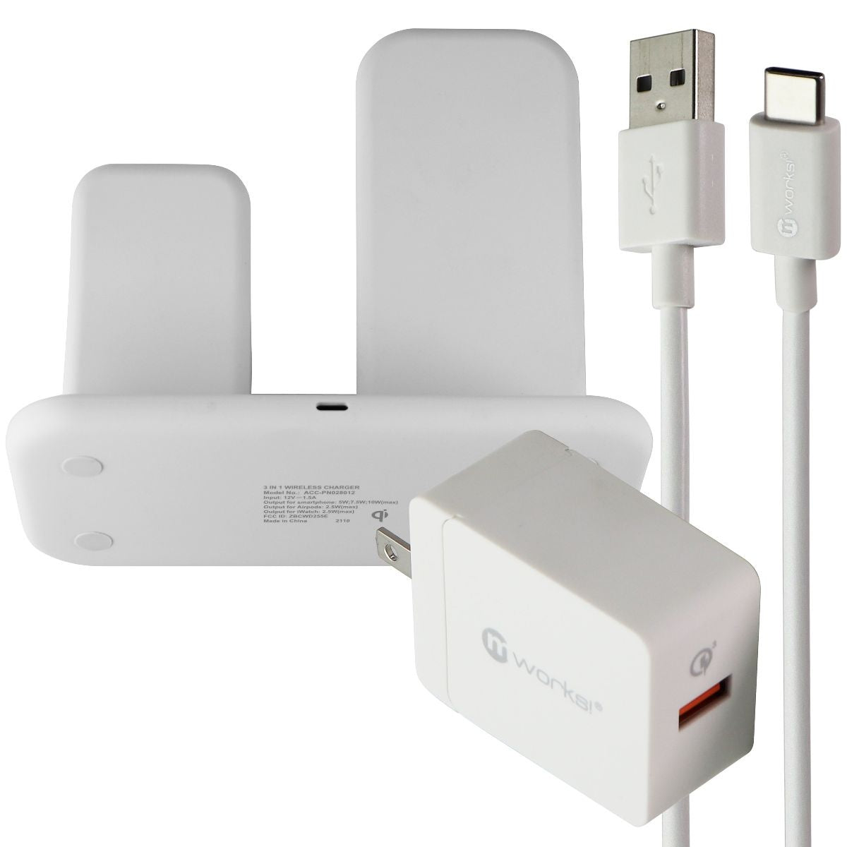 mWorks! mPOWER! 3-in-1 Multi-Function Wireless Charging Stand for Apple Watch Cell Phone - Chargers & Cradles mWorks! - Simple Cell Bulk Wholesale Pricing - USA Seller