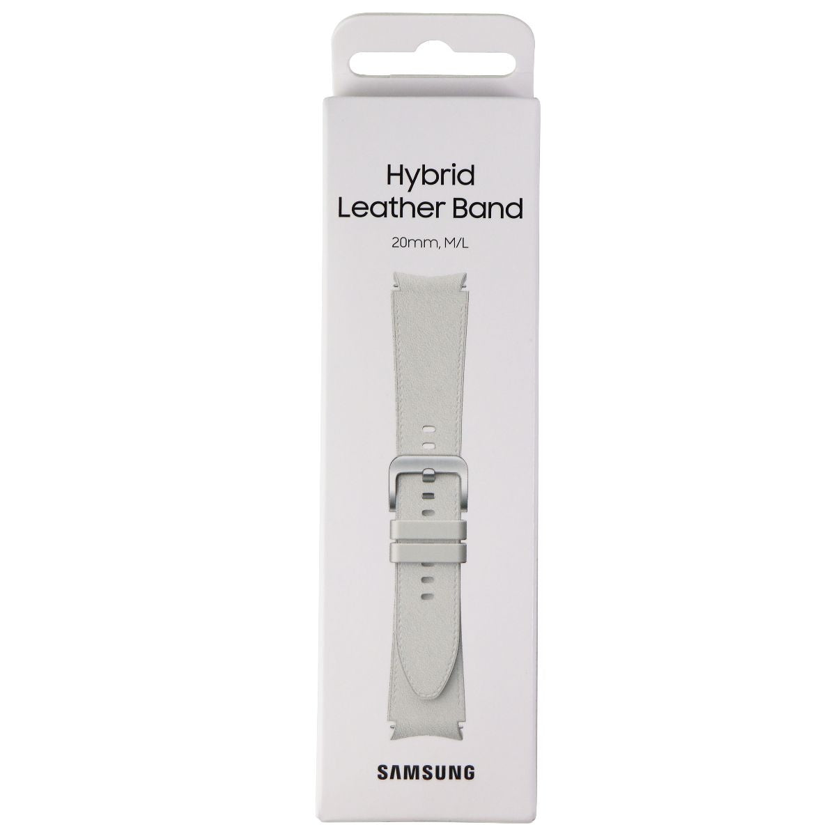 Samsung Hybrid Leather Band for Galaxy Watch4 & Later (20mm) M/L - White Smart Watch Accessories - Watch Bands Samsung - Simple Cell Bulk Wholesale Pricing - USA Seller